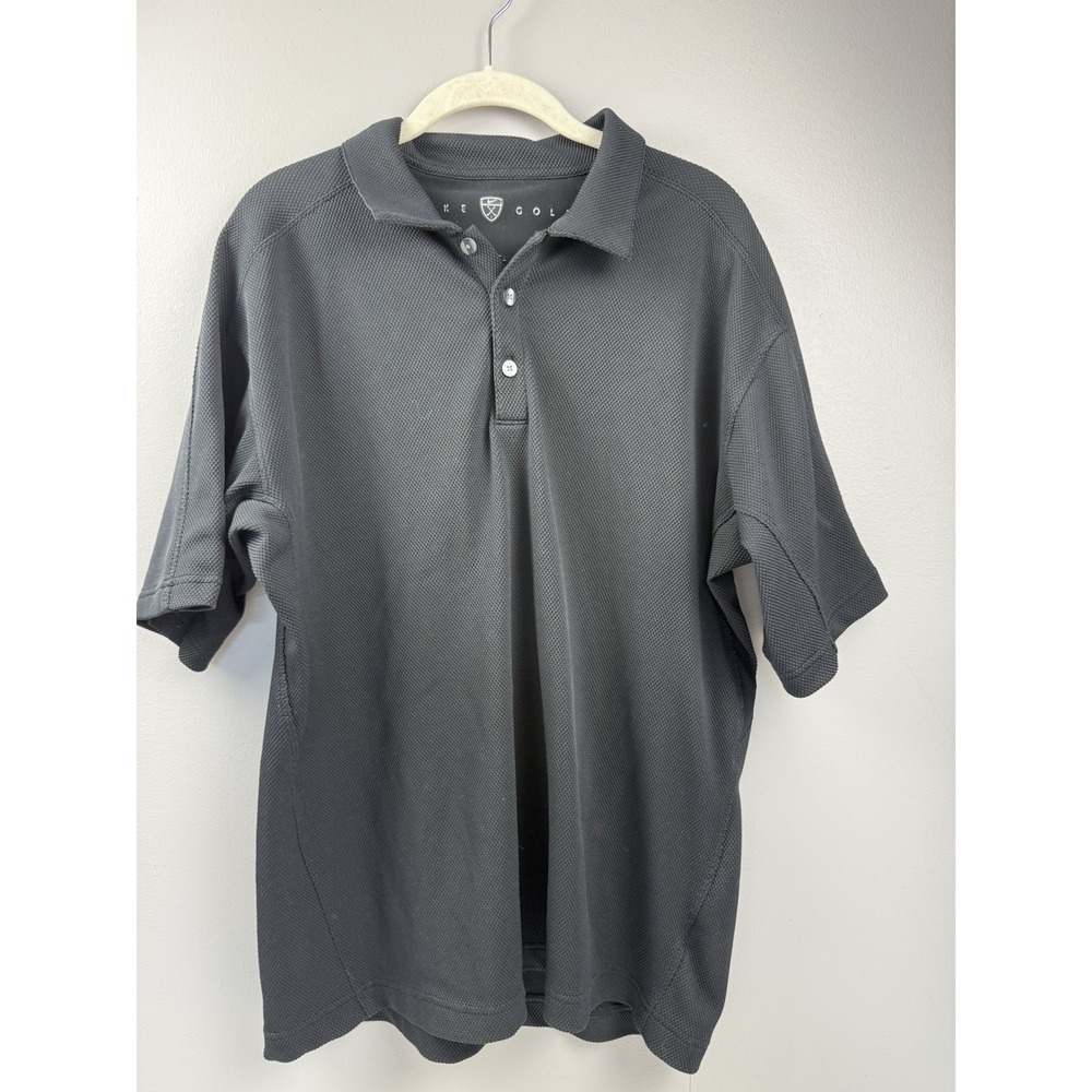 Nike Golf Dri-Fit Performance Polo Shirt Men Black Athletic Short Sleeve L